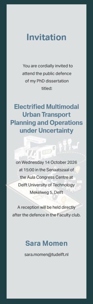 Invitation to Sara Momen's public PhD defence on 14 October 2026 at TU Delft.